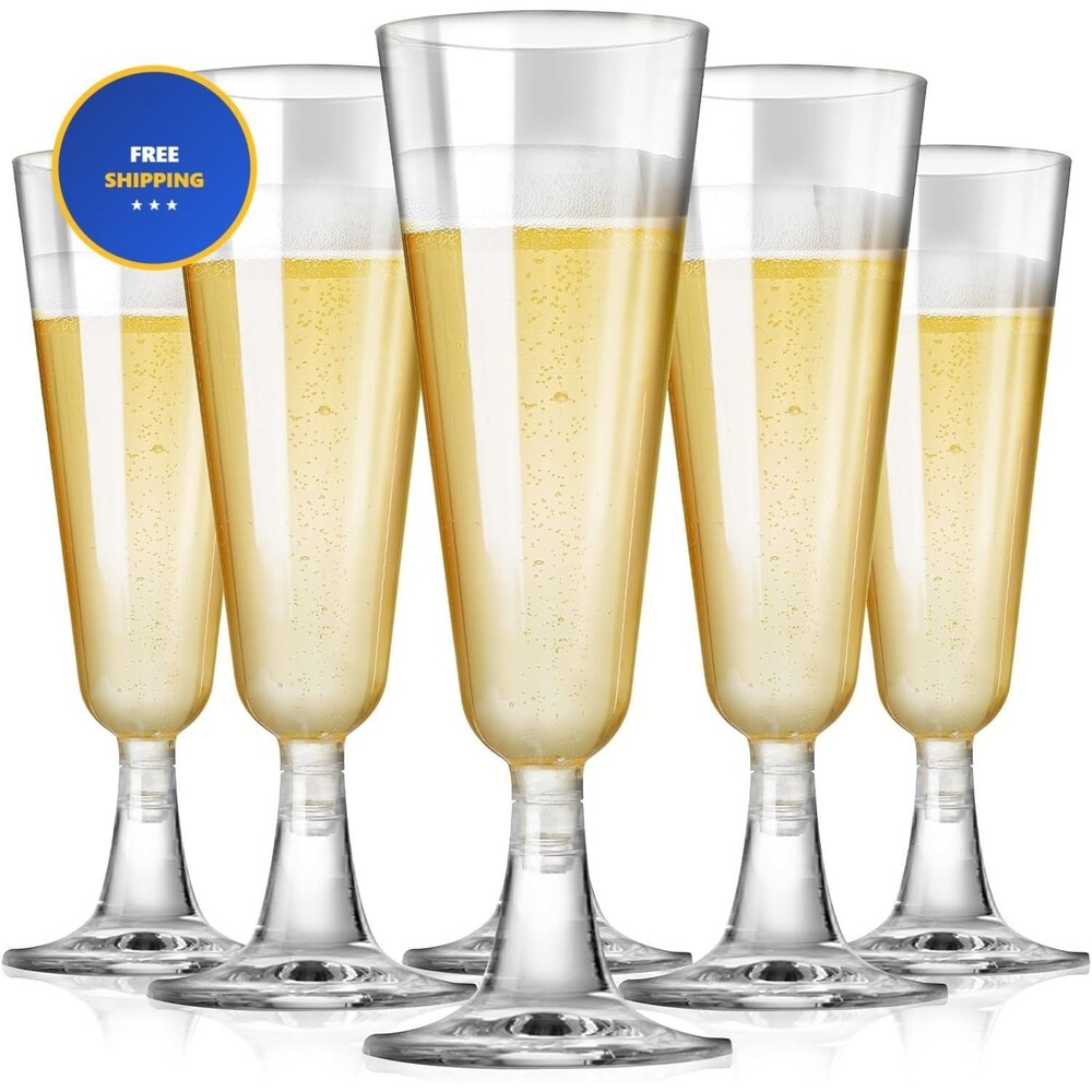 Plastic Champagne Flutes Disposable Champagne Glasses 20 Pack 5 Oz